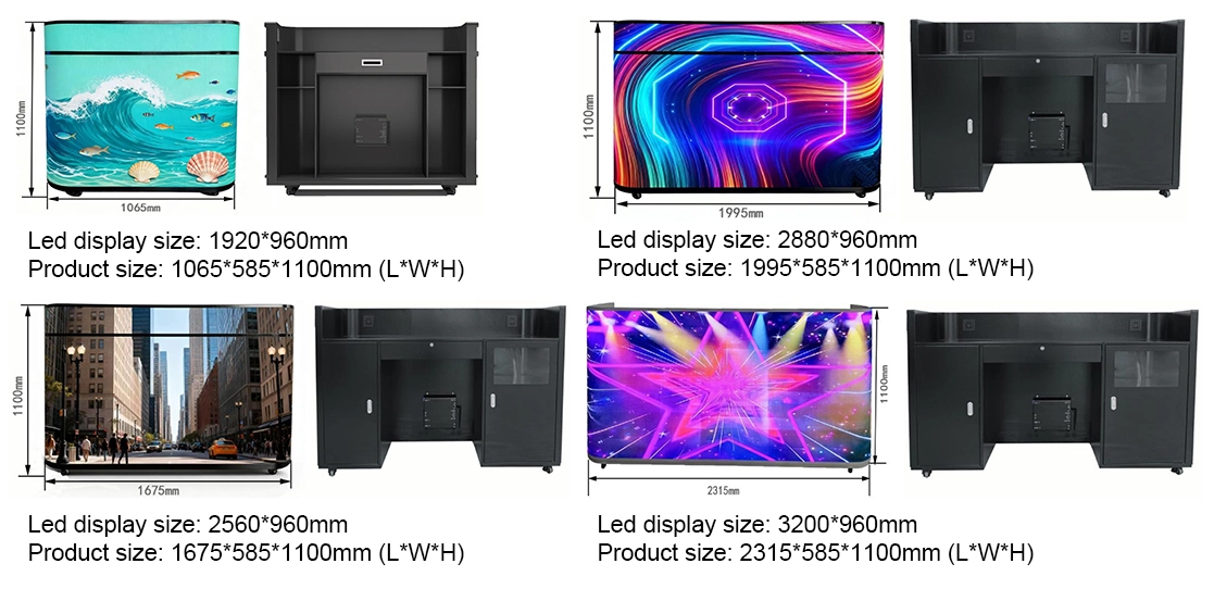 Front desk led display size