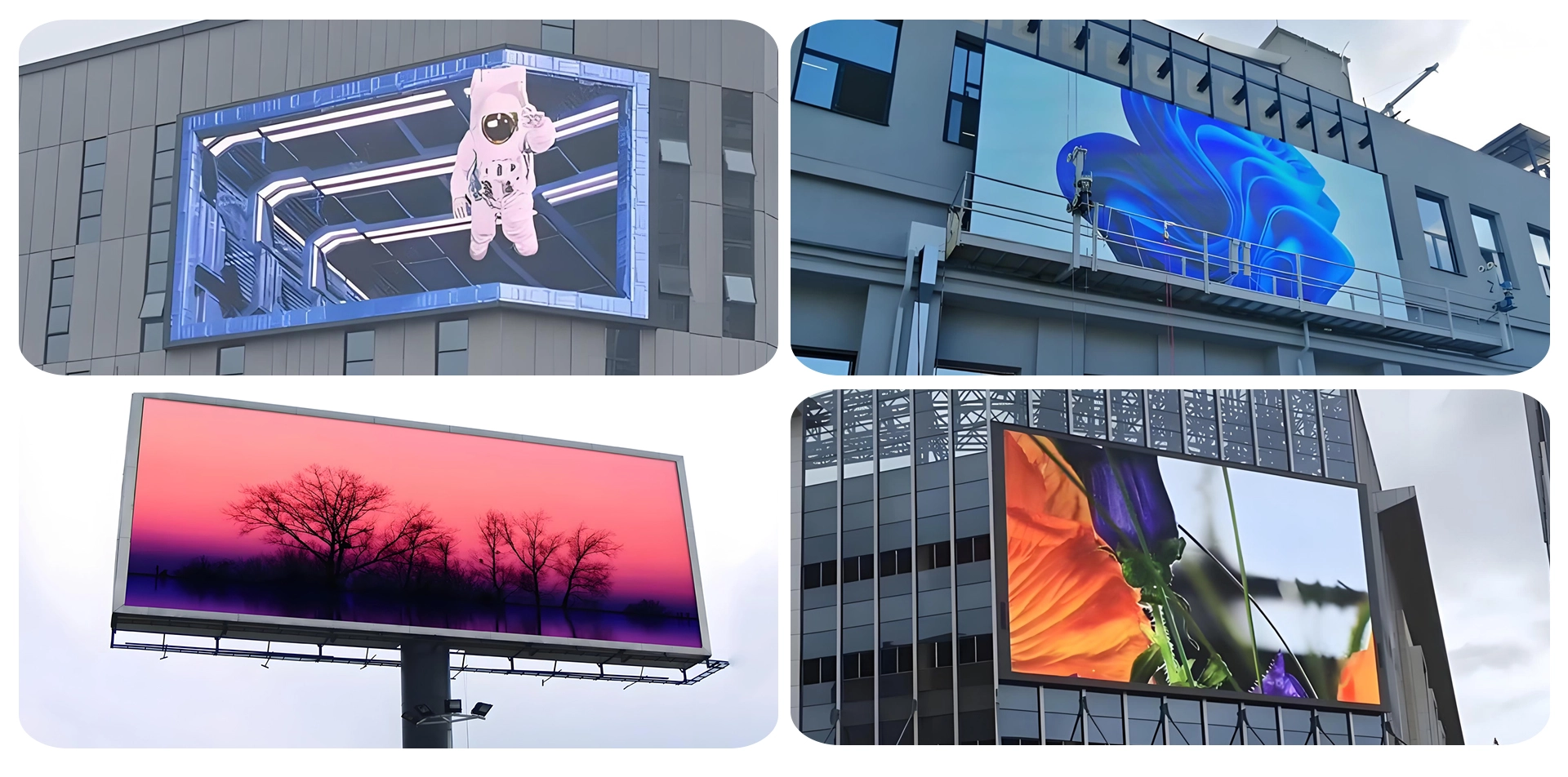 Outdoor permanent installation 960x960mm cabinet PO-H series Application scenario
