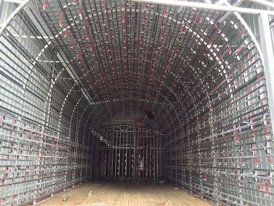 a steel structure for soft module installation