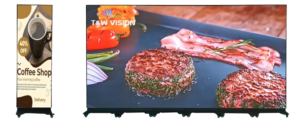 6 units P1.86 Foldable LED Poster makes a big video wall