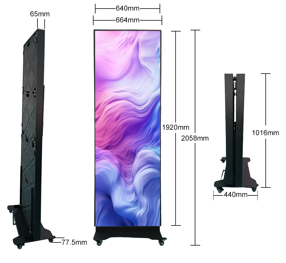 how the led poster foled and the dismentions