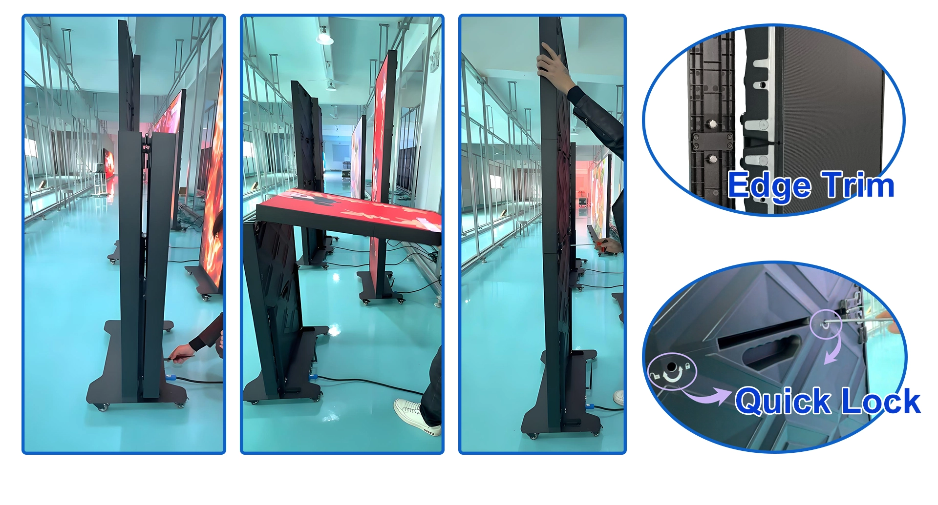 portable and foldable led video wall situtation