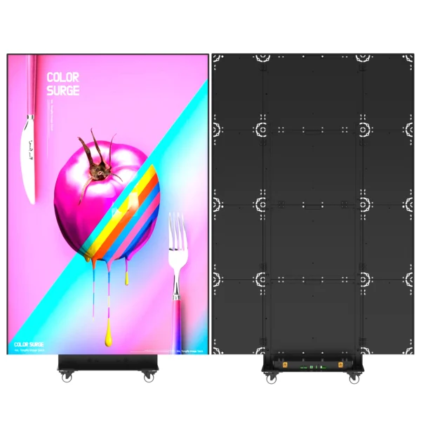 Tri-fold portable led poster