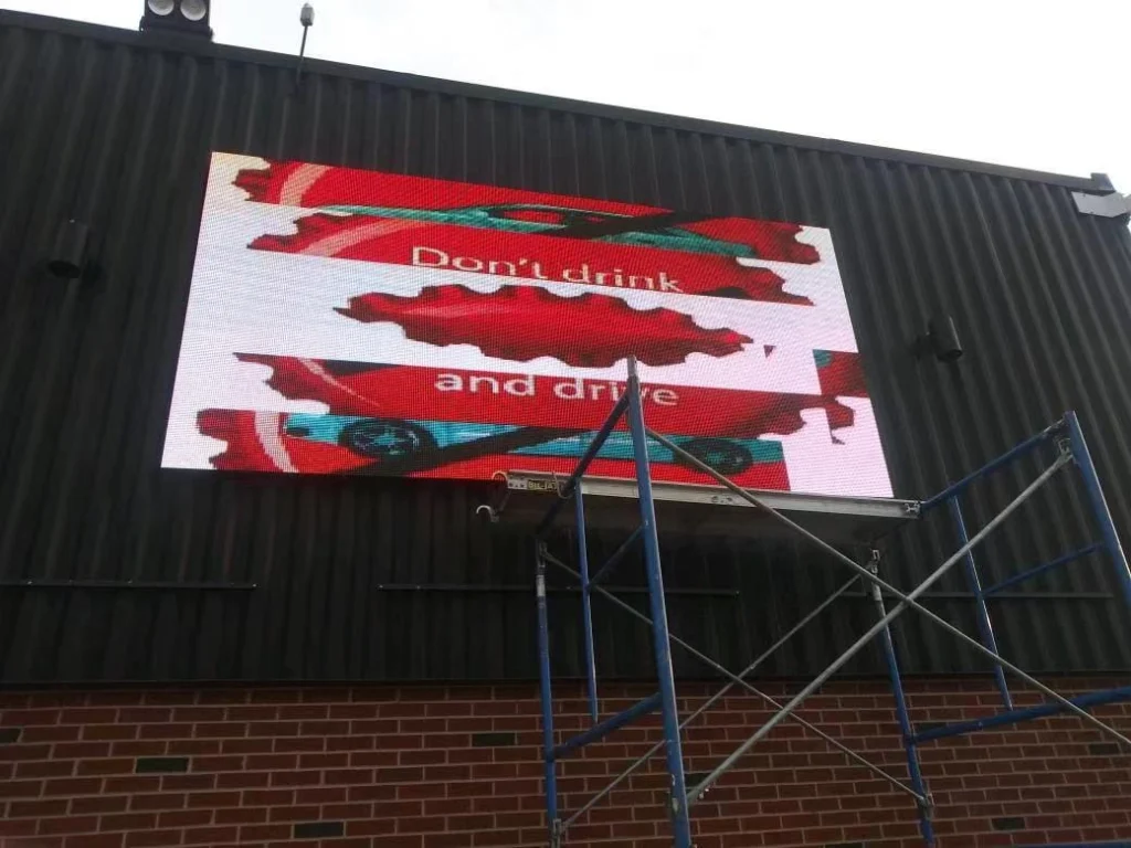 a big video wal installed outside of the building