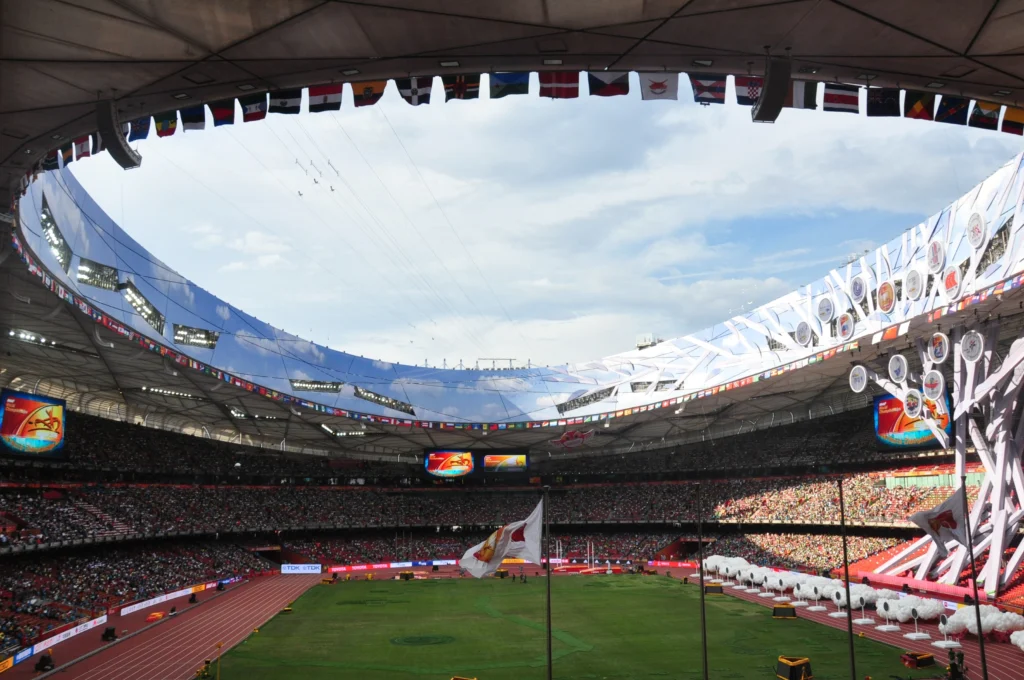 two big giant outdoor led display installed in Beijing National stadium
