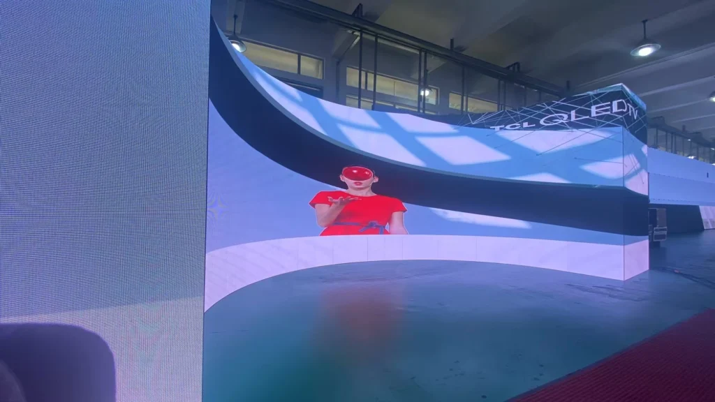 a led video wall set in the factory for aging