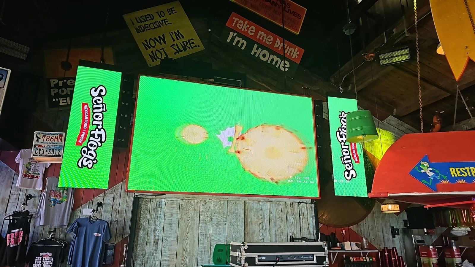 a resturant installed 3 sets of led video system