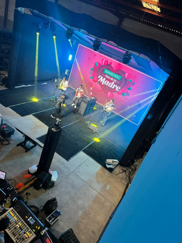 a big led video wall for live show usage, singers stand there and camera shoot everything.