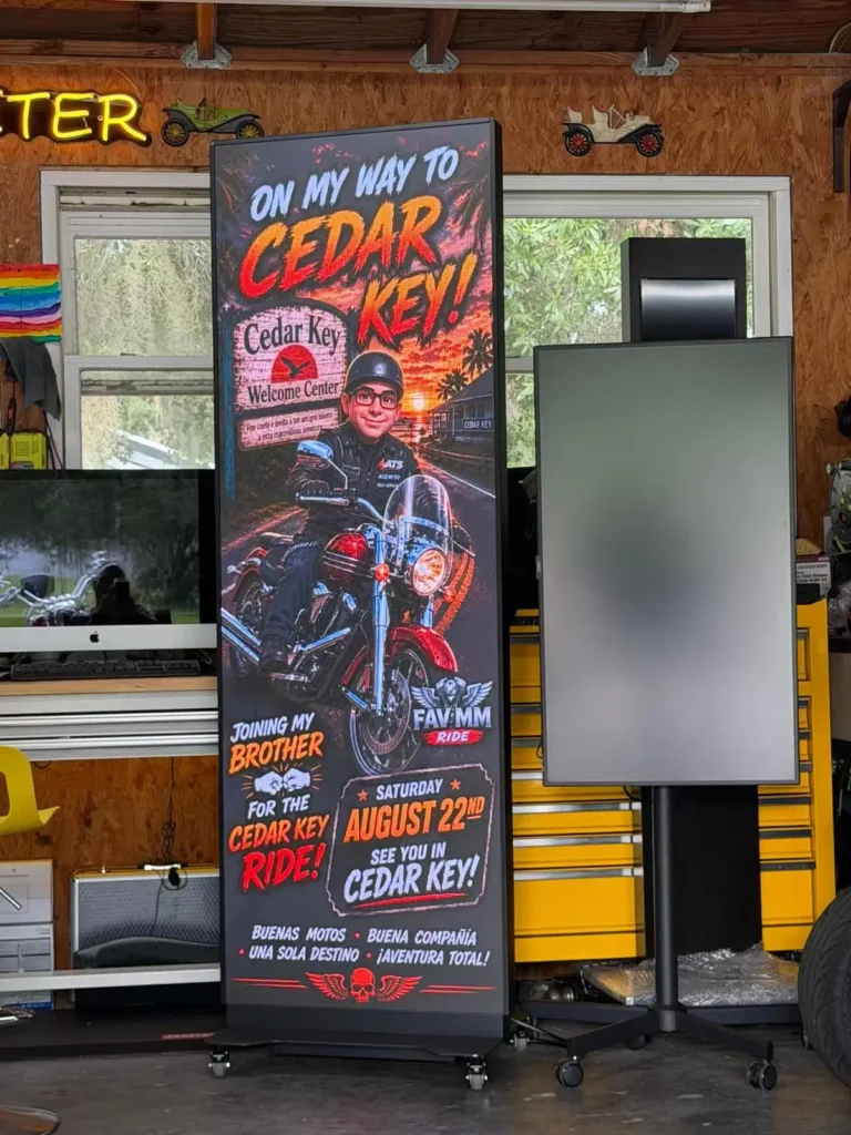 1 unit LED banner put in the restaurant and show testing images